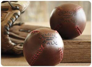 lemon ball leather baseball