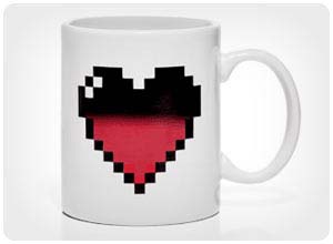 pixel heart heat changing mug