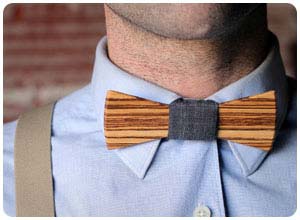 wooden bow ties