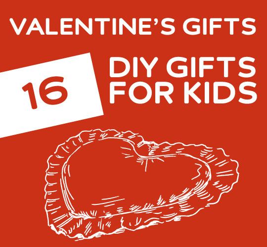 16 easy to make DIY Valentine's Gifts for kids.