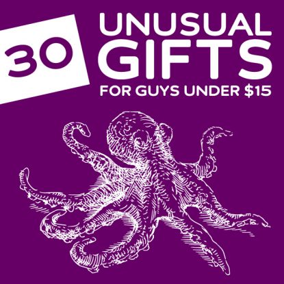 30 Unusual Gifts for Men Under 15 Dollars- for those that want to give a little differently this year. Nothing like a good surprise!