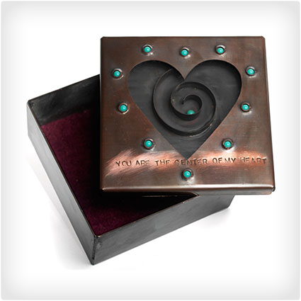 Copper & Glass Heart Reliquary Box