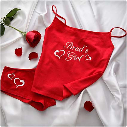 Personalized Red Camisole and Shorties