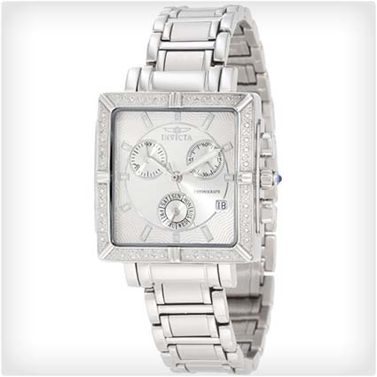Square Angel Diamond Chronograph Watch