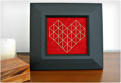Embroidered Geometric Heart