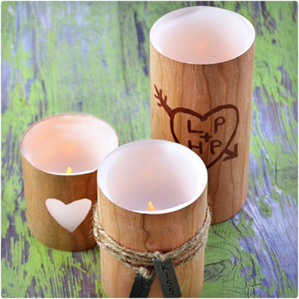Faux Wood Candles