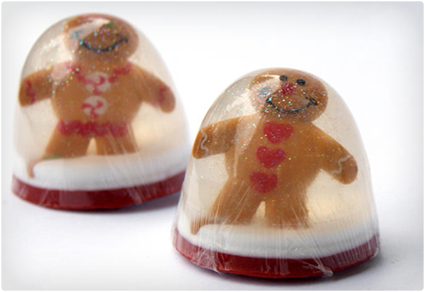 Gingerbread Men Snow Globe Soaps