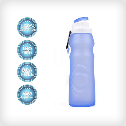 Myfriday Collapsible Foldable 17 Oz Silicone Sports and Camping Water Bottle