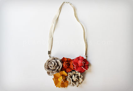Leather Floral Necklace