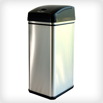 iTouchless Deodorizer Touch-Free 13-Gallon Stainless Steel Trash Can
