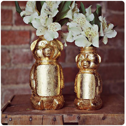 Gold Honey Bear Vase