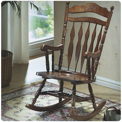 Monarch Specialties Embossed Back Rocking Chair