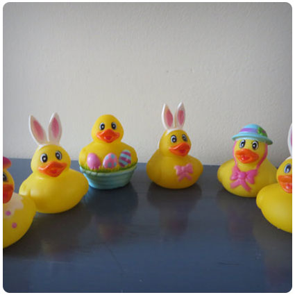 Six Easter Rubber Ducks