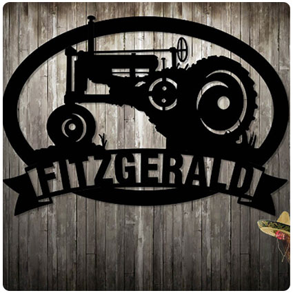 1927 Tractor Farm Family Name Custom Sign