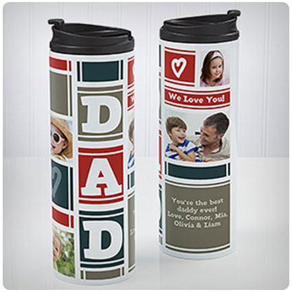 Dad Photo Collage Personalized Travel Tumbler