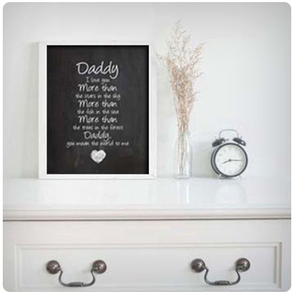 Daddy Poem Chalkboard Print