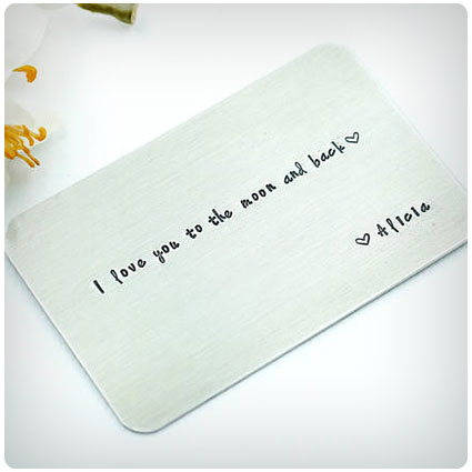 Hand Stamped Wallet Insert Card