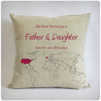 Long Distance Father Daughter Cushion Cover