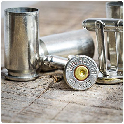 Brass 40 Caliber Bullet Casing Cuff Links